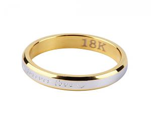 image de Bague de Mariage Imprimée Texte Pour Femme-Or/Argent
