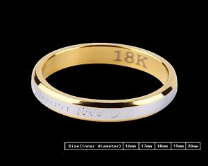 photo de Bague de Mariage Imprimée Texte Pour Femme-Or/Argent
